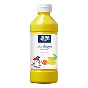 Peinture acrylique Lefranc Bourgeois - Essentiel pour les artistes en herbe - 500 ml Jaune primaire
