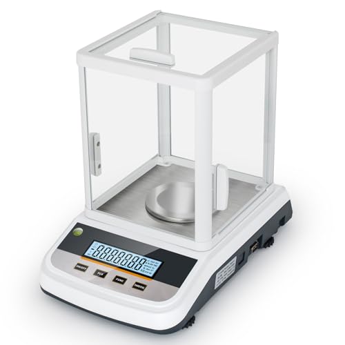 500g Analytical Lab Balance with 0.001g Ultra-Precision, Digital Scale Multi-Functional Units Plug-in Exclusive 500g Weight – Ideal for Laboratories, Research, Industrial, Kitchen, Food, Jewelry…