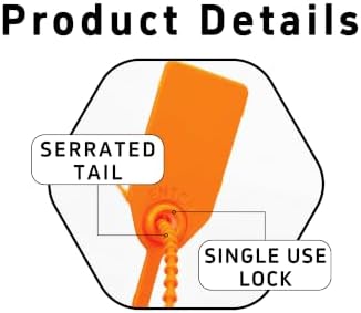 25Pcs 9.84Inch Plastic Tamper Seals with Metal Insert(Orange) — 사진 3