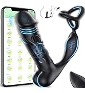 ChicLSQ Analplug Anal Dildo Vibrator mit Penisring Sexspielzeug für Die Männer Paare Anal Plug Pr...