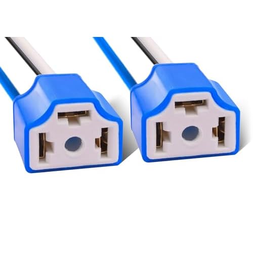 H4 Pigtail Socket Wiring Harness Headlight Plug Heavy Duty14AWG Ceramic Headlight Connector-H4…