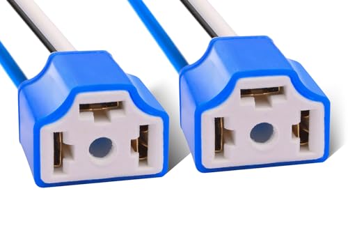 H4 Pigtail Socket Wiring Harness Headlight Plug Heavy Duty14AWG Ceramic Headlight Connector-H4 HB2 9003 (Pack of 2) by Mosleyz - Used condition - US$6.62
