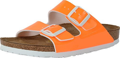 Birkenstock Women's Arizona Neon Orange Patent Birko-Flor 38 N