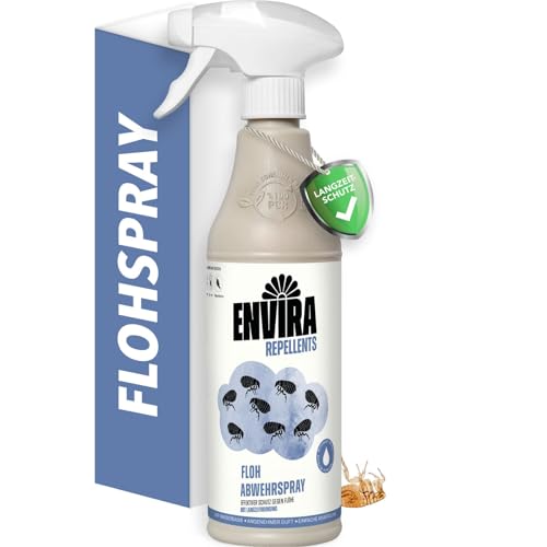 Envira Floh Abwehrspray 500 ml - Flohspray für Wohnung & Möbel mit Fernhaltewirkung gegen Flöhe, Katzenfloh, Hundefloh - Flöhe bekämpfen - Effektives Flohmittel & Flohschutz (PT19) Envira Floh Abwehrspray 500 ml - Flohspray für Wohnung & Möbel mit Fernhaltewirkung gegen Flöhe, Katzenfloh, Hundefloh - Flöhe bekämpfen - Effektives Flohmittel & Flohschutz (PT19)