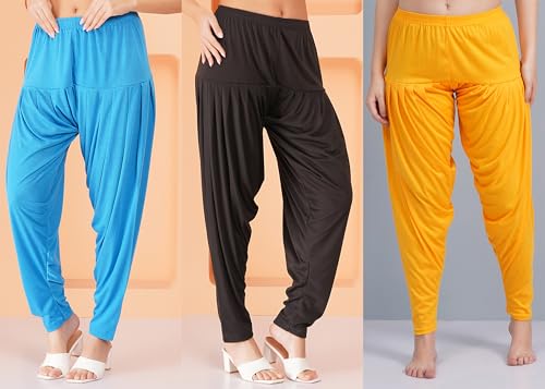 Image of Buy That Trendz Patiala Pant Combo Pants for Womens Pack of 3 Viscose Patiyala Salwar Bottoms