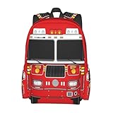Droerfes Fire Truck Backpack School Bag Lightweight Bookbag Laptop Travel Daypack For Kids Girls Boys Teens