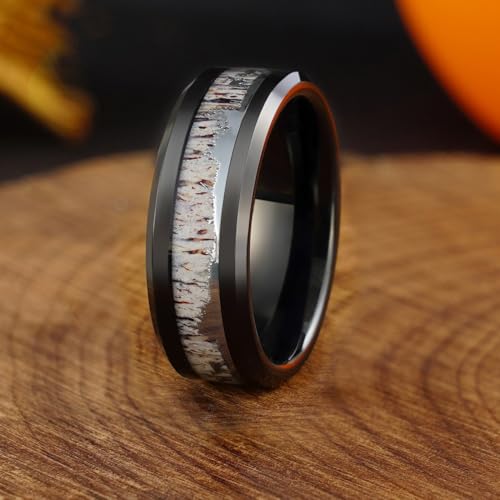 Silver Black Tungsten Ring, Matching 8/4mm Wedding Band for Man Woman, Anniversary Birthday Christmas Gift2