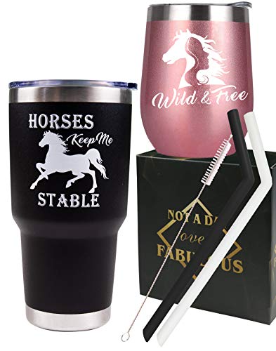 Horses Gifts for Women, Funny Horse Gifts for Women, Gift for Horse Lover Women, Birthday Gifts for Horse Lovers, Horse Lover Gifts, Horse Novelty Gifts, Funny Horse Gifts, Wild and Free Tumbler