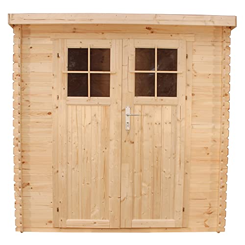 TIMBELA M311F Holzhaus Gartenhaus mit hochwertige abschließbare Tür - Gartenschuppen Holz B204xL142xH200 cm/ 2,22 m2… – Bild 3