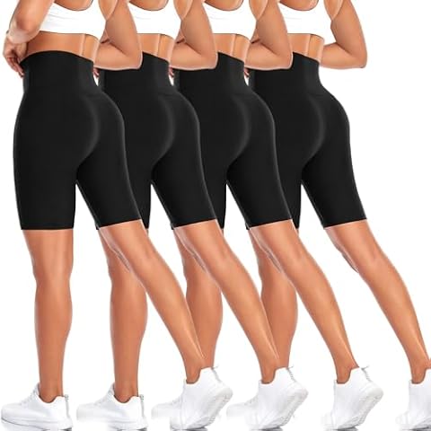 Aoliks Black Biker Shorts for Women, High Waisted Workout Shorts for Yoga Running Fitness Cover