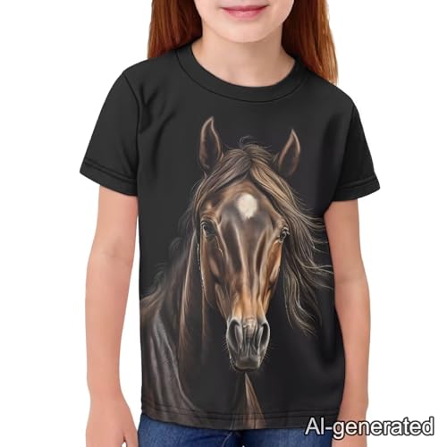 Image of Renewold Kids Novelty T-Shirt for Girls Boys Short Sleeve Crewneck Summer Tee Soft Breathable Graphic Shirt for Age 2-16