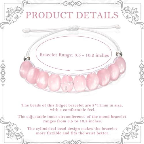 Fidget Bracelet for Women Anxiety Relief Jewelry Adjustable Strand Clam Bracelet Resin Beaded Spinner Anxiety Bracelet Healing Handmade Fidget Jewelry Gift for Party Relief Stress2