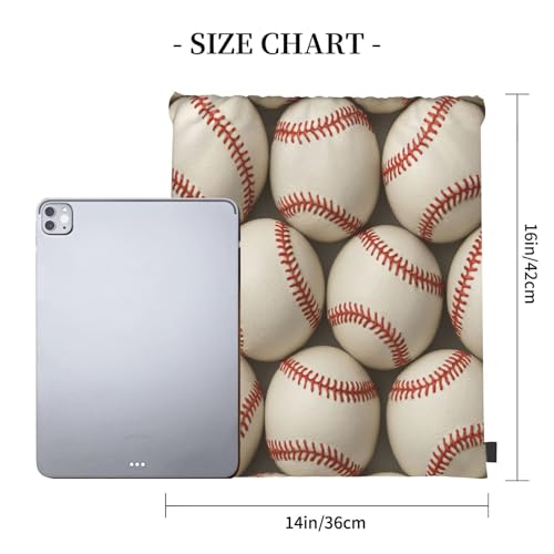 Drawstring Travel Backpack White Baseball Texture Pattern Sports Gym Bag For Swimming,Beach3