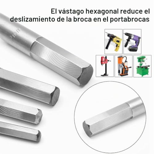 Miniatura 3 de Juego De Brocas Para Madera, 6 Mm 8 Mm 10 Mm 12 Mm 14 Mm, Broca En Espiral, Broca Larga, Broca Para Madera Helicoidal, Herramientas Para Trabajar La Madera