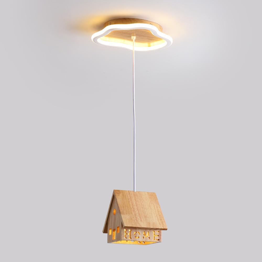 Lámpara colgante nórdica de madera para comedor y dormitorio moderna