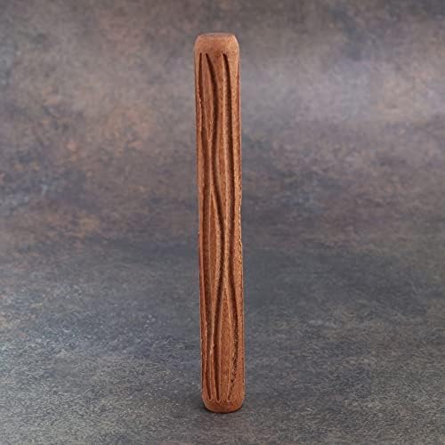 RIVNN 2Pcs Clay Modeling Pattern Rollers, Cobblestone Wood Grain Pattern Clay Rolling Pin Textured Hand Pottery