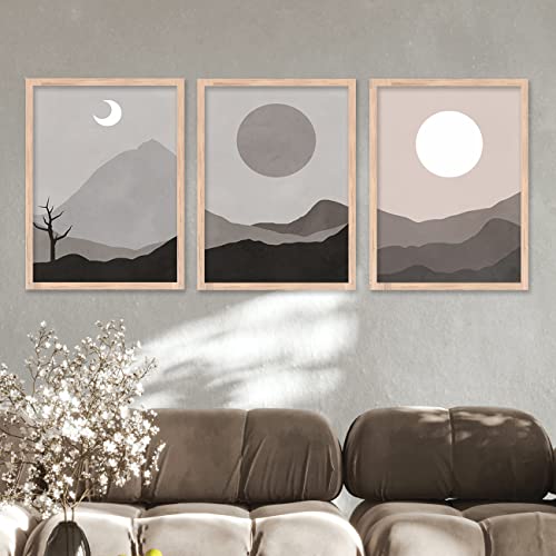 Image of kotart Modern Framed Painting for Wall Decoration - Living Room, Bedroom Art - Big Size Decor (Multi, Framed) Set of 3 (Art 9, 13x17 inch)