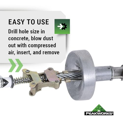 Image of Peakworks Temporary Reusable Drop-In Anchor for Concrete - Industrial, Construction, Roofing Fall Protection - ANSI & OSHA Compliant - 3 /4 inch (19 mm)
