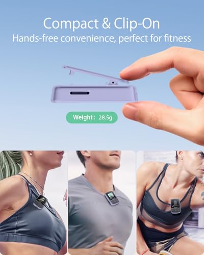 Image of Yoton MP3 Player with Bluetooth 5.2, Expandable to 64GB, Mini Size, HiFi Music, with Sports Clip, FM Radio, Includes Headphones, Purple(No TF Card Included - Insert Card to Use)