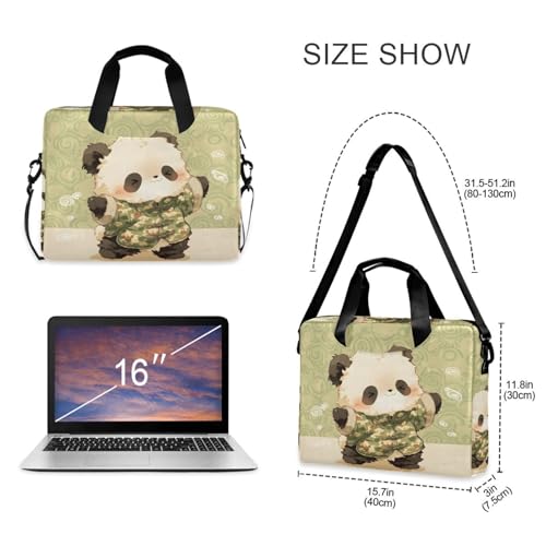 Maletín para portátil con estampado de panda, multi-bolsillos miniatura 4