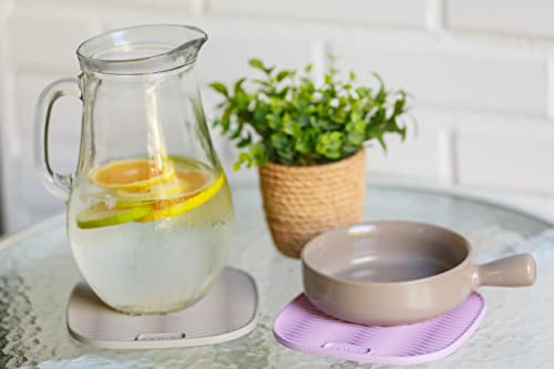 Apoio/Descanso de Panela quadrado cinza em silicone atóxico com maior espessura para proteção térmic