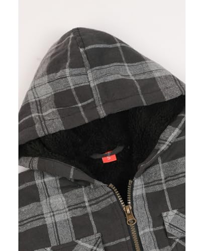 Image of ZENTHACE Boys Sherpa Fleece Lined Flannel Jacket