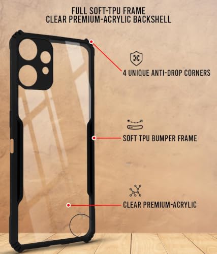 Image of Jkobi Hybrid Back Case Cover for Nothing CMF Phone 2 Pro (Shockproof with Polycarbonate Clear Panel | Professional Black)
