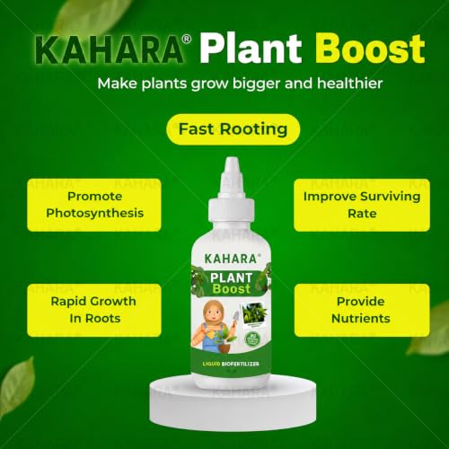 Image of Kahara Plant Boost Liquid Biofertilizer (2 x 50ml) - Fast Rooting Growth Enhancer | Promotes Photosynthesis, Strengthens Roots & Improves Plant Health | Ideal for Flowers,Vegetables,Herbs (2 BOTTLES)