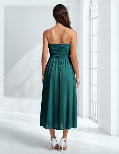 Image of DRESSTELLS Women's Cocktail Dress, Strapless Tube Top Long Maxi Summer Formal Mesh Dresses 2025