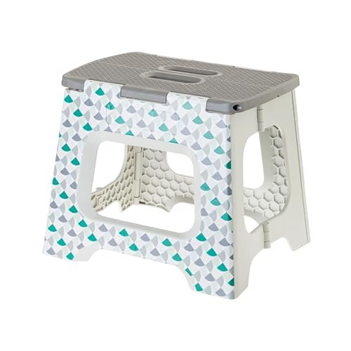 Image of Vigar Compact Folding Step Stool for Adults 12-1 /2 Inch Geometric