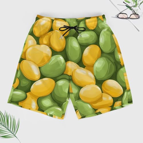 Soybeans Pattern Men's Board Shorts Swimsuit Beach Pants Swimwear Bathing Suits3