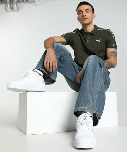 Image of PUMA Cotton Regular Fit Mens Black T-Shirt