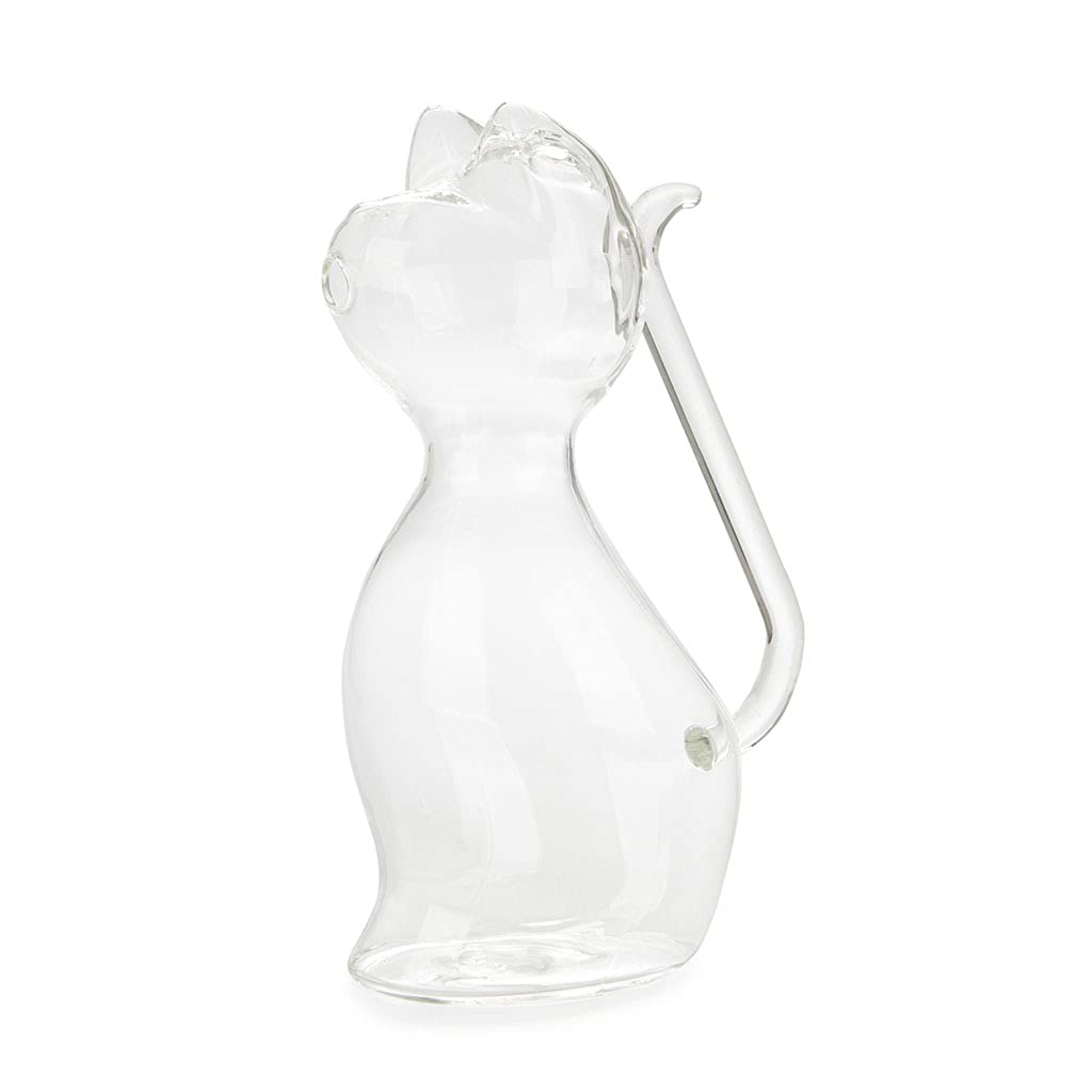 Balvi Jarra para Agua Meow Color Transparente Jarra de Cristal en Forma de Gato Capacidad 1L Borosili