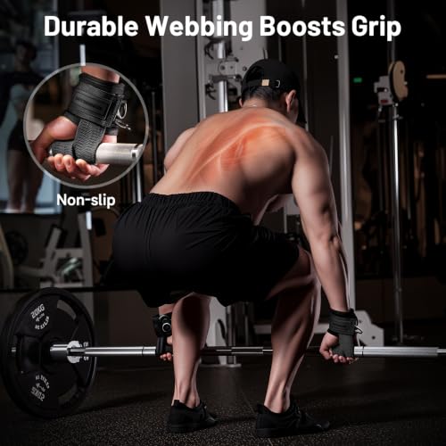 Image of MANUEKLEAR 2 Size Gym Lifting Straps with D Rings for Cable Machine