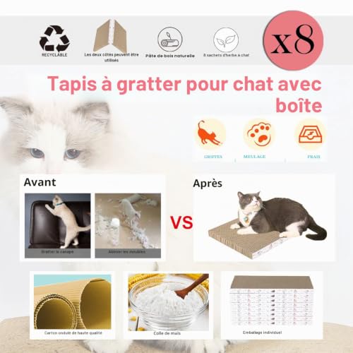 Grattoir pour chat réversible en carton durable haut de gamme - 14