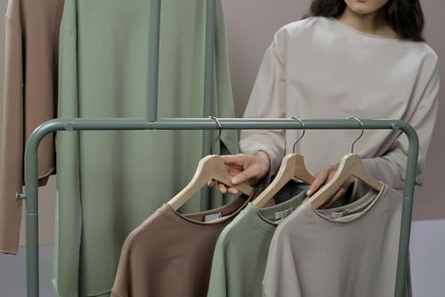 Image of Wooden Hangers for Clothes Hanging - Premium Solid Wood Wardrobe Hangers for Shirts, Suits, Sarees, Pants, Dresses, Jackets & Coats - Durable Closet Hanger (Natural, Pack of 8)