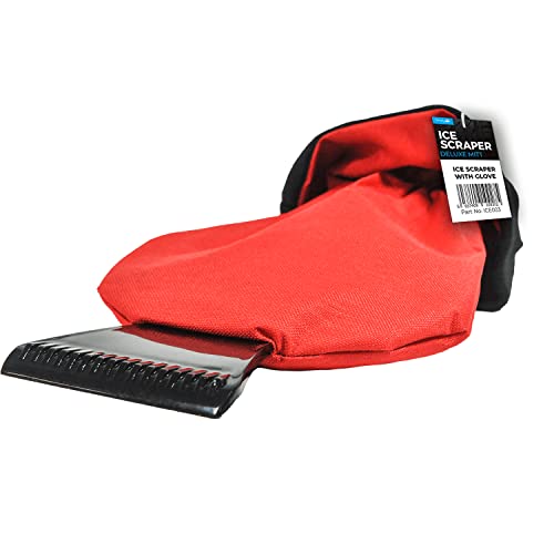 Simply ICE003 Durable Windscreen Ice Scraper with a Cozy and Waterproof Fleece Glove for Extra Warmth and Protection