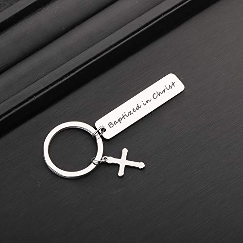 MYOSPARK Baptism Gifts Baptized in Christ Keychain Man Baptism Gift Christian Keyring Teen Baptism Keychain3