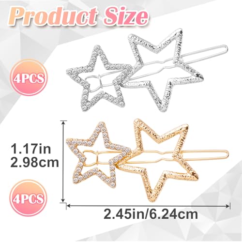 8 piezas pinzas de cabello con estrellas para mujer miniatura 2