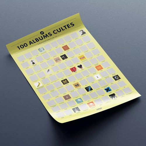 Idée Cadeau pour Mélomanes Affiche 100 Albums à Écouter dans sa Vie Grand Format