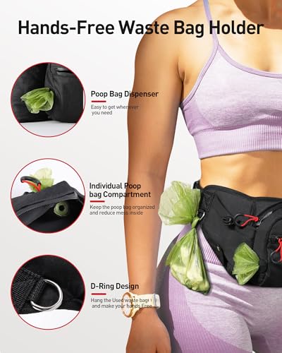 AGPTEK Dog Walking Fanny Pack Black