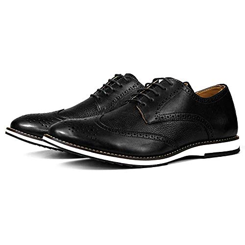 Sapato Casual Brogue Premium Couro Camurça Confort Social Mr Light cor:Preto;Tamanho:40