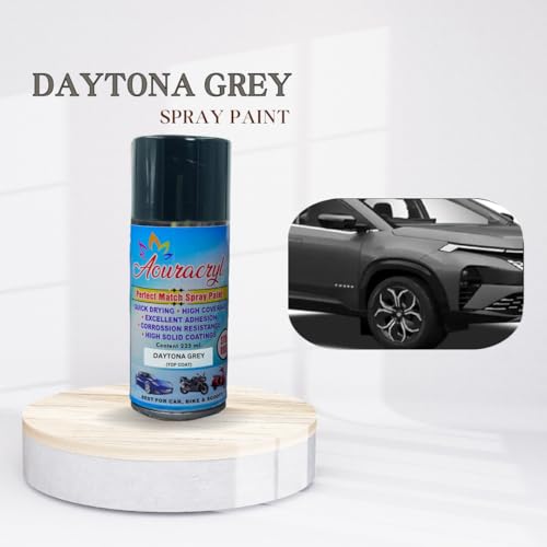 Image of PU Spray Paint Daytona Grey (RC Colour Name) Compatible for Tata nexon, Safari, Tiago, Tigor, Punch, Harrier Cars, Daytona Grey Spray Paint 225 ml (Pack of 1)