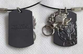 Final Fantasy 7 Advent Children Cloud Wolf Head Dual Pendant Necklace