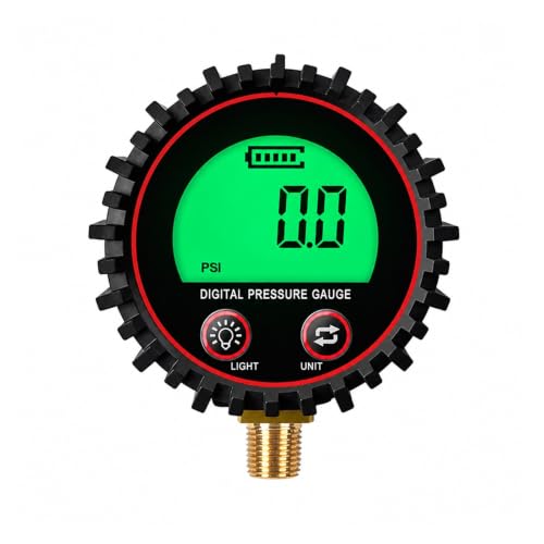 Manómetro digital de presión para neumáticos de 3-255 PSI con rosca métrica de un octavo NPT