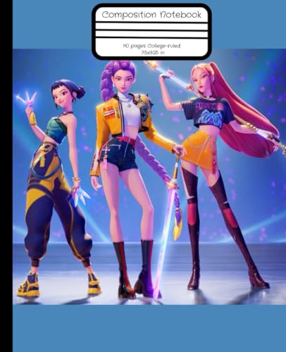 Composition Notebook Kpop Illustration Journal with 110 College Rule, White Pages