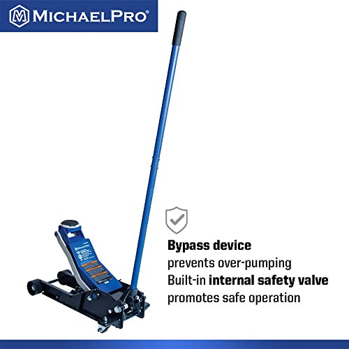 Image of MichaelPro 3.5 Ton Speedy Lift Low Profile Floor Jack - Efficient and Safe Lifting for Your Vehicle, Lowering Speed Control | MP017003