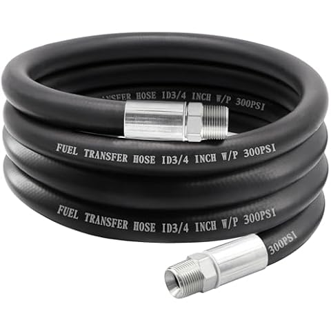 Xaugiry 3/4 inch,10Ft Fuel Line Hose Push Lock NBR Rubber SAE 300PSI,3/4 inch NPT connector Cover