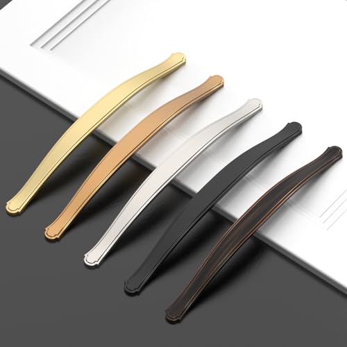 Image of Asidrama 10 Pack 6.3 Inch(160mm) Brushed Gold Kitchen Cabinet Handles Cabinet Pulls Kitchen Cabinet Hardware for Cupboard Drawer Pulls 2792