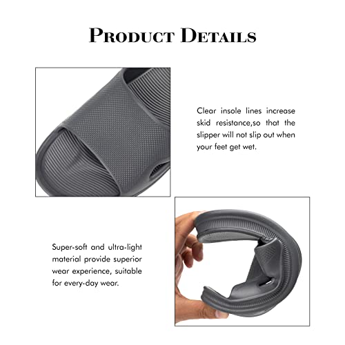 Image of FUNKYMONKEY Men's Shower Slides - Non Slip Quick Drying Sandals for Men - Lightweight Pool Beach Bathroom Slippers Indoor Outdoor